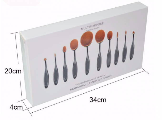 化粧品の完全な構造のブラシ セット、10部分の楕円形の歯ブラシの構造のブラシ